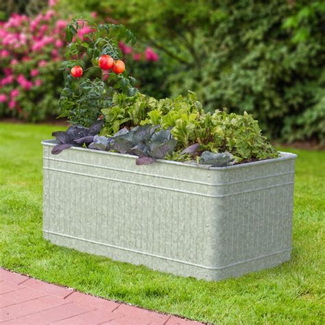 galvanized metal planter boxes|galvanized steel planter with bottom.